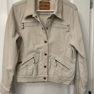 Levi Strauss Signature Women's Cream Tan Vintage Corduroy Jacket Size Large